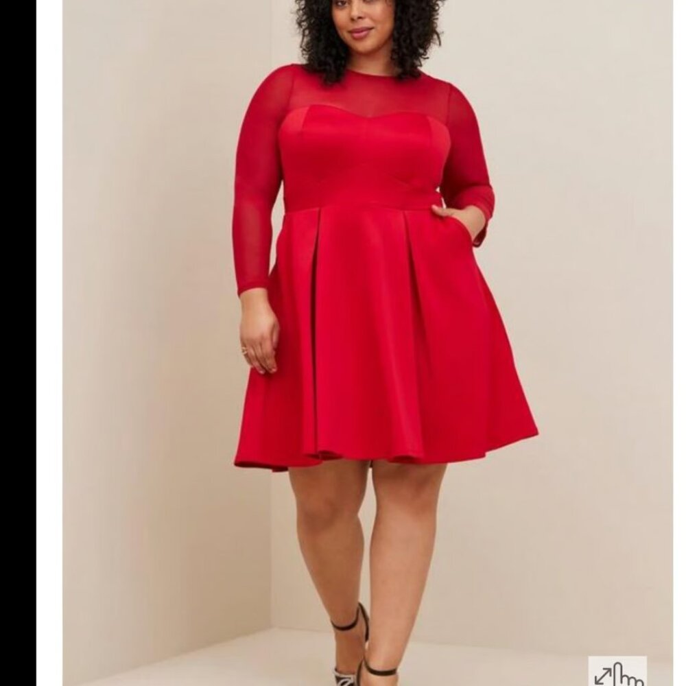 Torrid Mini Scuba Illusion Neck Dress